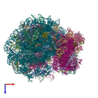 PDB entry 5aj0 coloured by chain, top view.