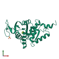 PDB entry 5aju coloured by chain, front view.