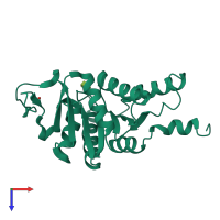 PDB entry 5aju coloured by chain, top view.