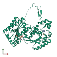 PDB entry 5ajy coloured by chain, front view.