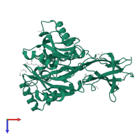 Peptidylarginine deiminase in PDB entry 5ak8, assembly 1, top view.