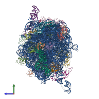 PDB entry 5aka coloured by chain, side view.