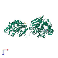 PDB entry 5alh coloured by chain, top view.