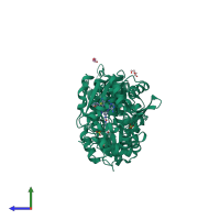 PDB entry 5ali coloured by chain, side view.