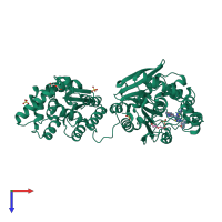 PDB entry 5ali coloured by chain, top view.
