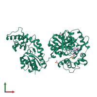 PDB entry 5als coloured by chain, front view.