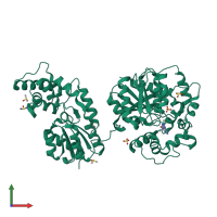 PDB entry 5aly coloured by chain, front view.