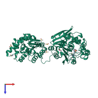 PDB entry 5am4 coloured by chain, top view.