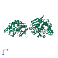 PDB entry 5am5 coloured by chain, top view.