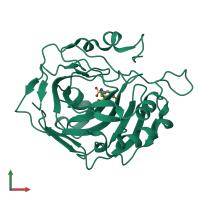 PDB entry 5aml coloured by chain, front view.