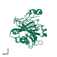 PDB entry 5aml coloured by chain, side view.
