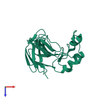 PDB entry 5amz coloured by chain, top view.