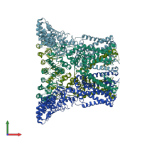 PDB entry 5an8 coloured by chain, front view.