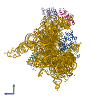 PDB entry 5an9 coloured by chain, side view.