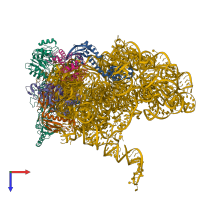 PDB entry 5an9 coloured by chain, top view.