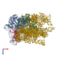 PDB entry 5anc coloured by chain, top view.