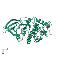 PDB entry 5ane coloured by chain, top view.