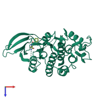 PDB entry 5ank coloured by chain, top view.