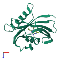 PDB entry 5ans coloured by chain, top view.