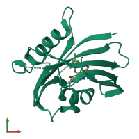 PDB entry 5anv coloured by chain, front view.