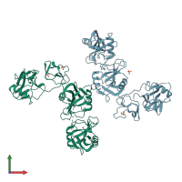 PDB entry 5ao5 coloured by chain, front view.