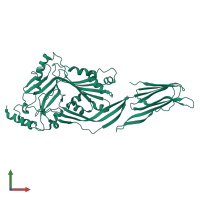 PDB entry 5aod coloured by chain, front view.
