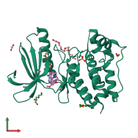 PDB entry 5ap3 coloured by chain, front view.