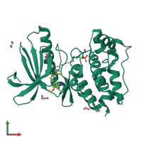 PDB entry 5ap4 coloured by chain, front view.