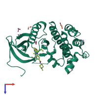 PDB entry 5ap7 coloured by chain, top view.