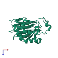 PDB entry 5apa coloured by chain, top view.