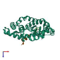 PDB entry 5aph coloured by chain, top view.