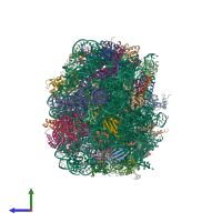 PDB entry 5apo coloured by chain, side view.