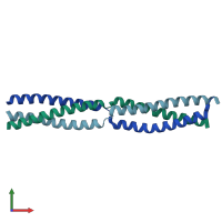 PDB entry 5apt coloured by chain, front view.