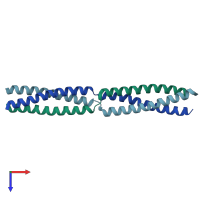 PDB entry 5apt coloured by chain, top view.