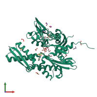 PDB entry 5aqy coloured by chain, front view.