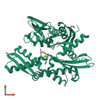 PDB entry 5ar0 coloured by chain, front view.