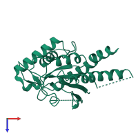 PDB entry 5ar1 coloured by chain, top view.