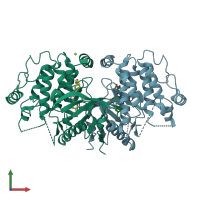 PDB entry 5ar5 coloured by chain, front view.