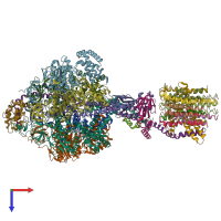 PDB entry 5ara coloured by chain, top view.