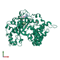 PDB entry 5arg coloured by chain, front view.