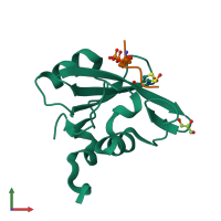 PDB entry 5aul coloured by chain, front view.