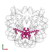 Histone H2B type 1-J in PDB entry 5av6, assembly 1, front view.