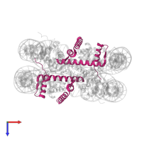 Histone H2B type 1-J in PDB entry 5av6, assembly 1, top view.