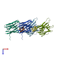 PDB entry 5av7 coloured by chain, top view.