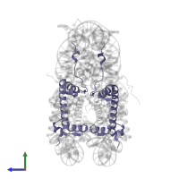 Histone H2A type 1-B/E in PDB entry 5avc, assembly 1, side view.