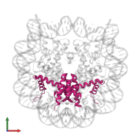 Histone H2B type 1-J in PDB entry 5avc, assembly 1, front view.