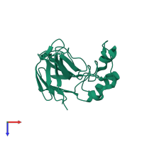 PDB entry 5avg coloured by chain, top view.