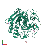 PDB entry 5avk coloured by chain, front view.