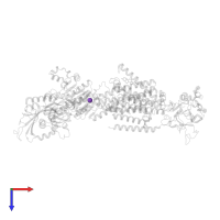 POTASSIUM ION in PDB entry 5aw2, assembly 1, top view.