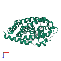 Vitamin D3 receptor in PDB entry 5awj, assembly 1, top view.